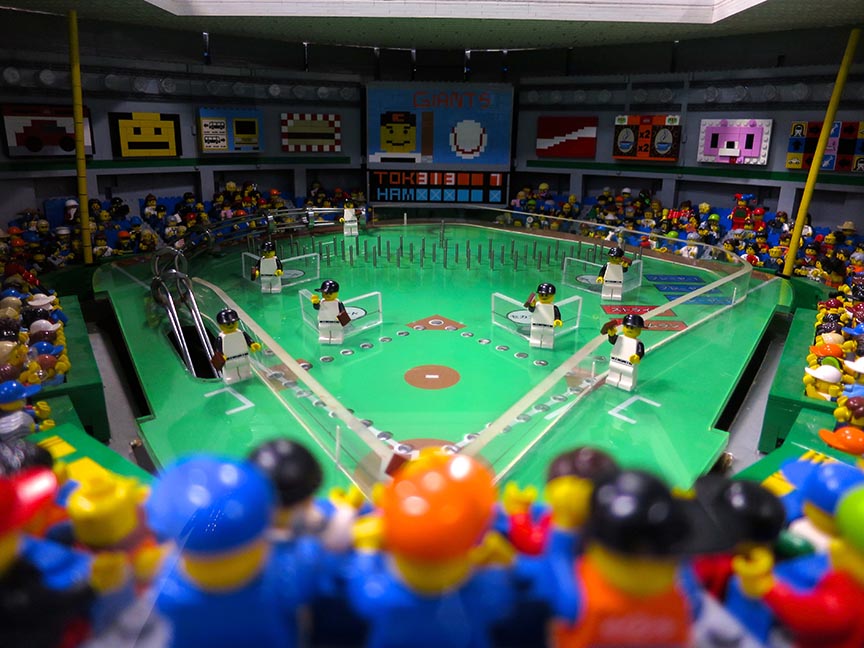Baseball pinball game made of Legos? Win.